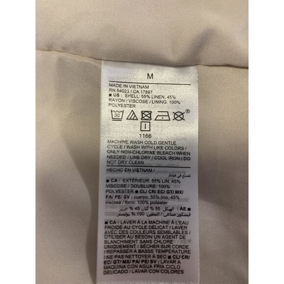 Old Navy M Linen Double Breasted Creem Blazer Jacket Coastal Beach - Picture 9 of 9